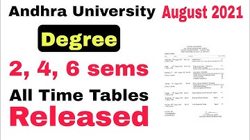 Andhra University degree 2nd 4th 6th sem exams time table released 2021 || #audegreeExams2021