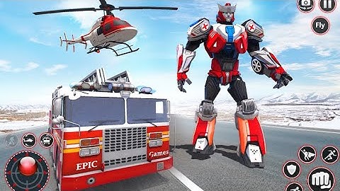 Rescue Robot Car Transform - FireTruck Robot Games Epic Games Production Gameplay