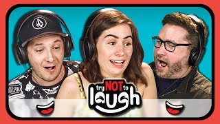 YouTubers React To Try To Watch This Without Laughing or Grinning #5