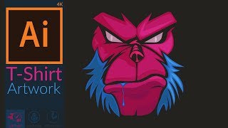 Angry Monkey Face | Vector T-shirt artwork print Design in adobe illustrator CC -