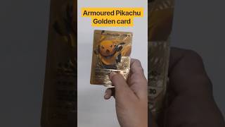 a golden card of armoured Pikachu #pikachu #cards #viral