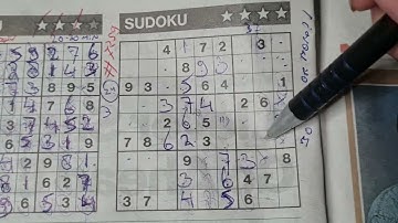 Thursday. Bonus Extra edition (#7259) Four Stars Sudoku puzzle. 10-12-2023 Extra part 2 of 4