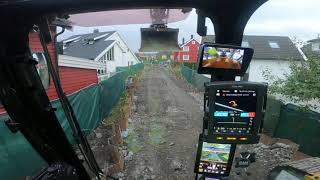 CAT 355 Next gen with oilquick and cat rototilt TSR23. moving the 335 and a new construction road
