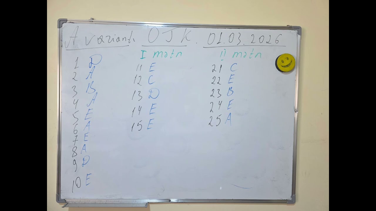 01.03.2026 OTK 11-ci sinif sınaq. Azərbaycan dili. M.Ağayev. Açıq suallar növbəti video izahda