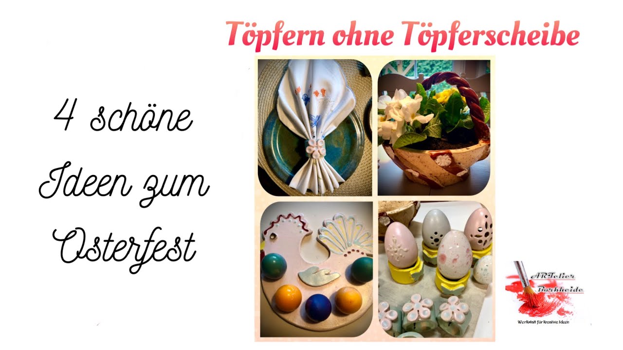 4 tolle Töpferideen zum OSTERFEST #ceramic #pottery #clay  #töpfern #ohnetöpferscheibe #ostern