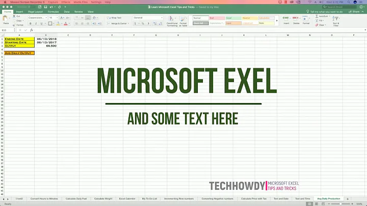 How to Calculate Daily Average Output Using Microsoft Excel Formula