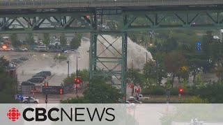 Montreal water pipe bursts, causing flooding, road closures