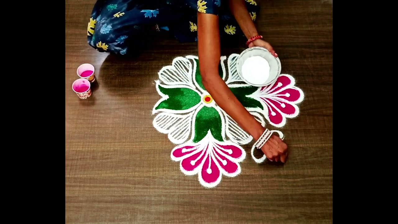 Beginners colourful rangoli