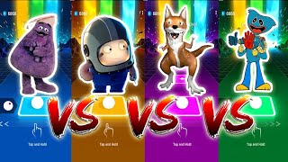 Grimace vs Oddbods vs Woolius Julius Garten of Banban 5 vs Poppy Playtime Chapter 3 | Tiles Hop Edm