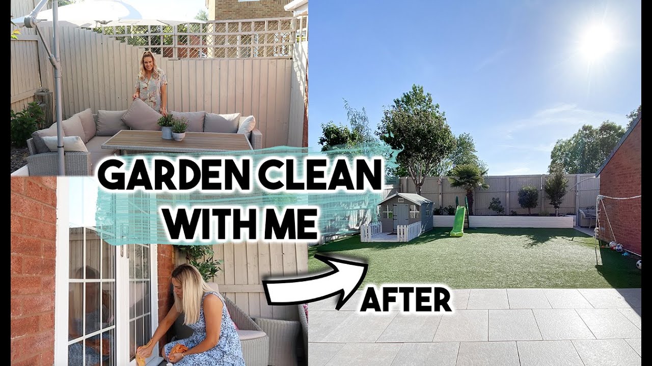GARDEN CLEAN WITH ME AND GARDEN TOUR | EVENING CLEANING ROUTINE