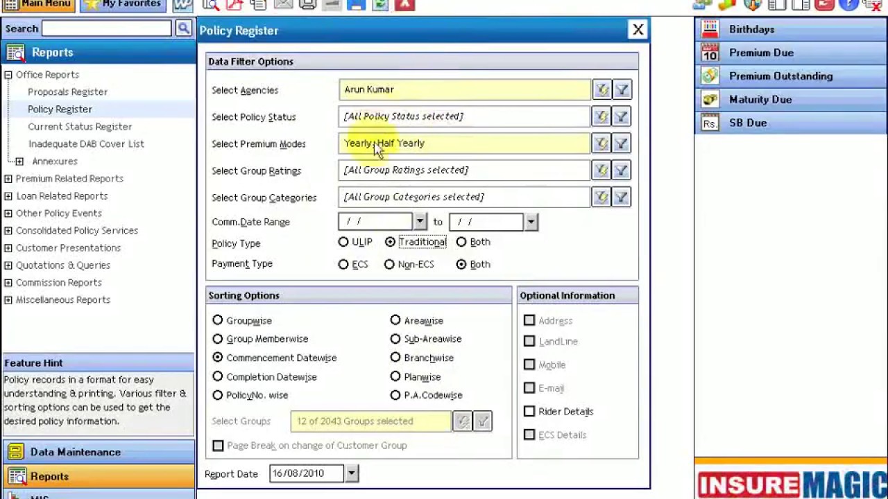 Visual Magic Pro™ Life  Reports Hindi