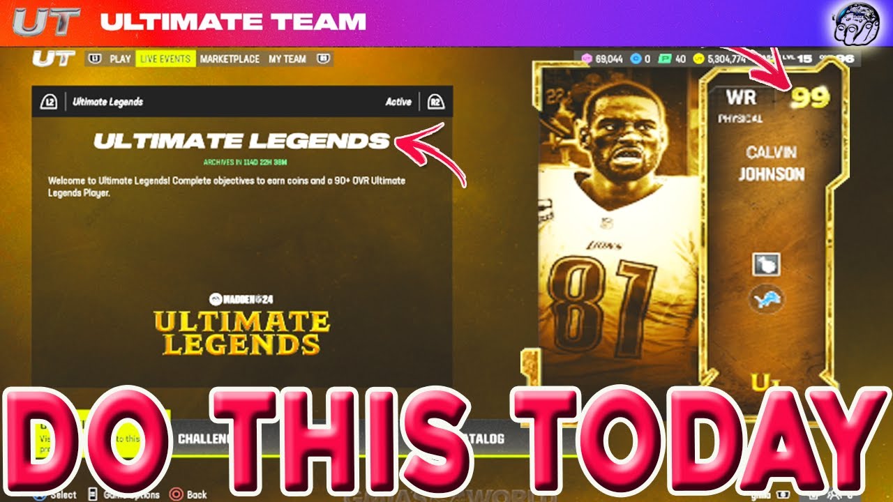 FREE ULTIMATE LEGEND CALVIN JOHNSON NOW! Madden 24 Ultimate Team