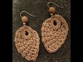 Pendientes o Aretes de Ganchillo o Crochet, !! Modelo hoja!! PUNTO TUNECINO para principiantes :)