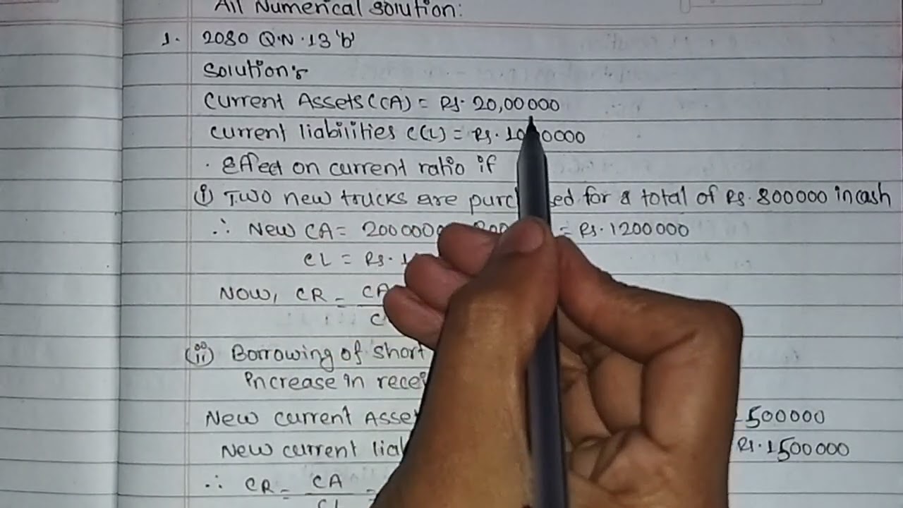 bbs 2nd year finance ch-2 Ratio analysis//2080 full solution in detail @onlineclasswithbibek