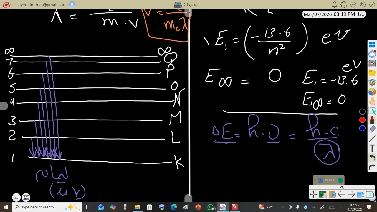 طيف ذرة الهيدروجين