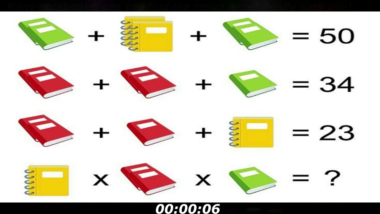 Notebook puzzle: Many notebooks, can you find the result here? Really easy one!