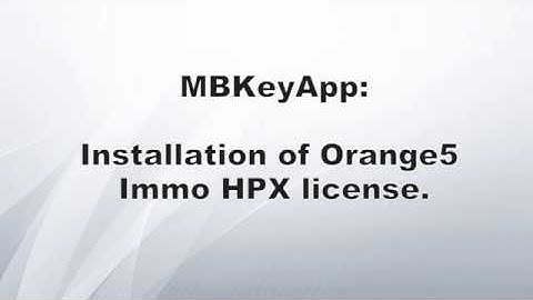 MBKeyApp   Orange5 Install ImmoHPX
