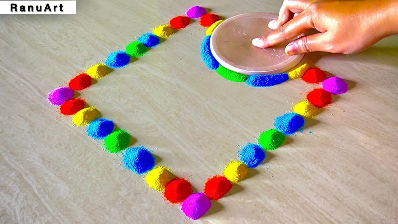 2 Super Easy Rangoli Design for Beginners | Beautiful & Quick Rangoli Tutorial ✨Ranu Art