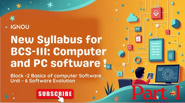 Computer Basic and PC Software || BCS-111 Block-2 || Unit - 6 || SOFTWARE EVOLUTION || in hindi