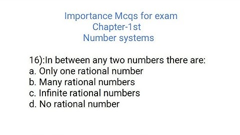MCQ of Chapter 1 Number Systems  Class 9 Maths (Part-2)