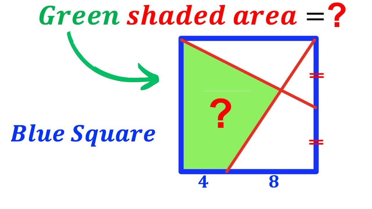 Can you find area of the Green shaded region? | (Square) | #math #maths | #geometry