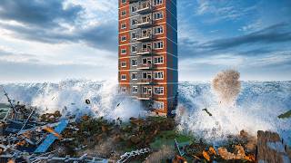 Tsunami vs Construction Buildings | Teardown Physics