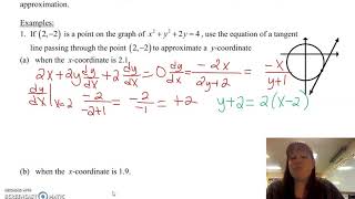 AP Calculus 5-3 Local Linearization Approximating with the Tangent Line