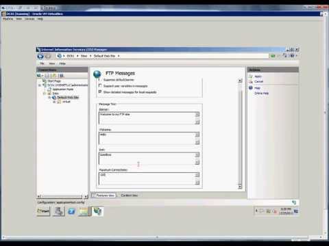 How to setup the Exit message in IIS for an FTP site on a Windows 2008 R2 server