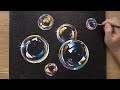 How to Paint Bubbles / OHP Painting Technique / Easy Acrylic Painting