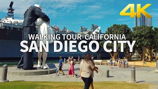 [Full Version] Walking City of San Diego, Downtown, Seaport Village, Bayshore, California, USA  4K