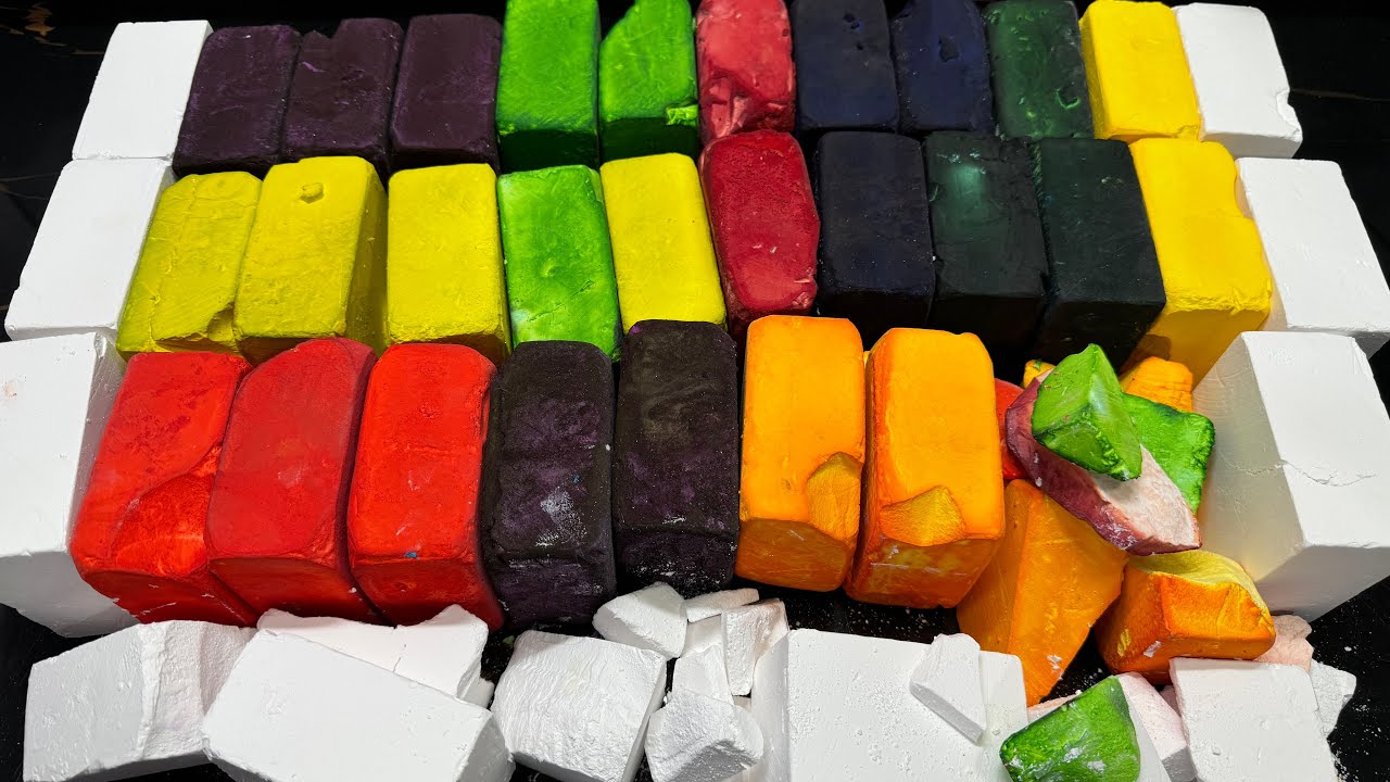 Rainbow Shade Mass Crush | 40 Crispy Dyed Blocks😋🤩 - YouTube