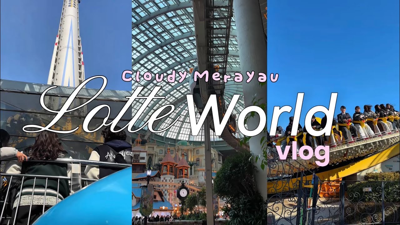 korea winter vlog | 🇰🇷 day 7 | Lotte World 🎡 + Starfield ✨+ PC bang 🎮 | Cloudy Merayau EP09