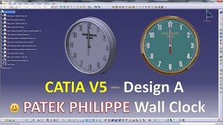 Catia V5 - Design a Gold Edition Patek Philippe Wall Clock screenshot 5