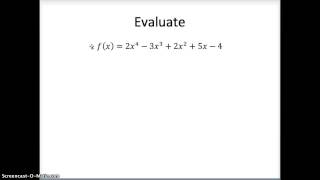 Lesson 5.1 Video 2 - Evaluating Polynomials by Hand