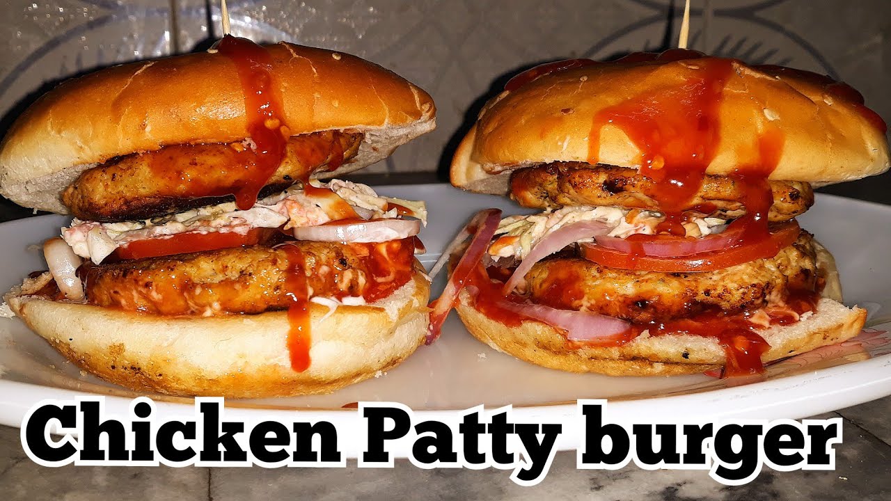 Chicken patty burger / double layer Burger recipe YouTube