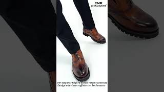 Chamaripa Herrenschuhe Mit Hohem Absatz - Braun Brogue-Oxford-Schuhe Aus Leder 8Cm