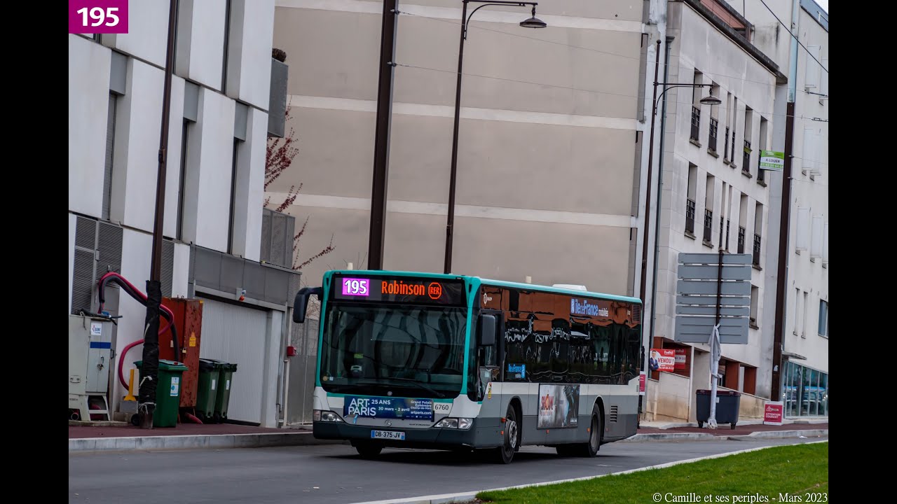 RATP   Ligne 195   Chatillon Montrouge   Robinson timelapse