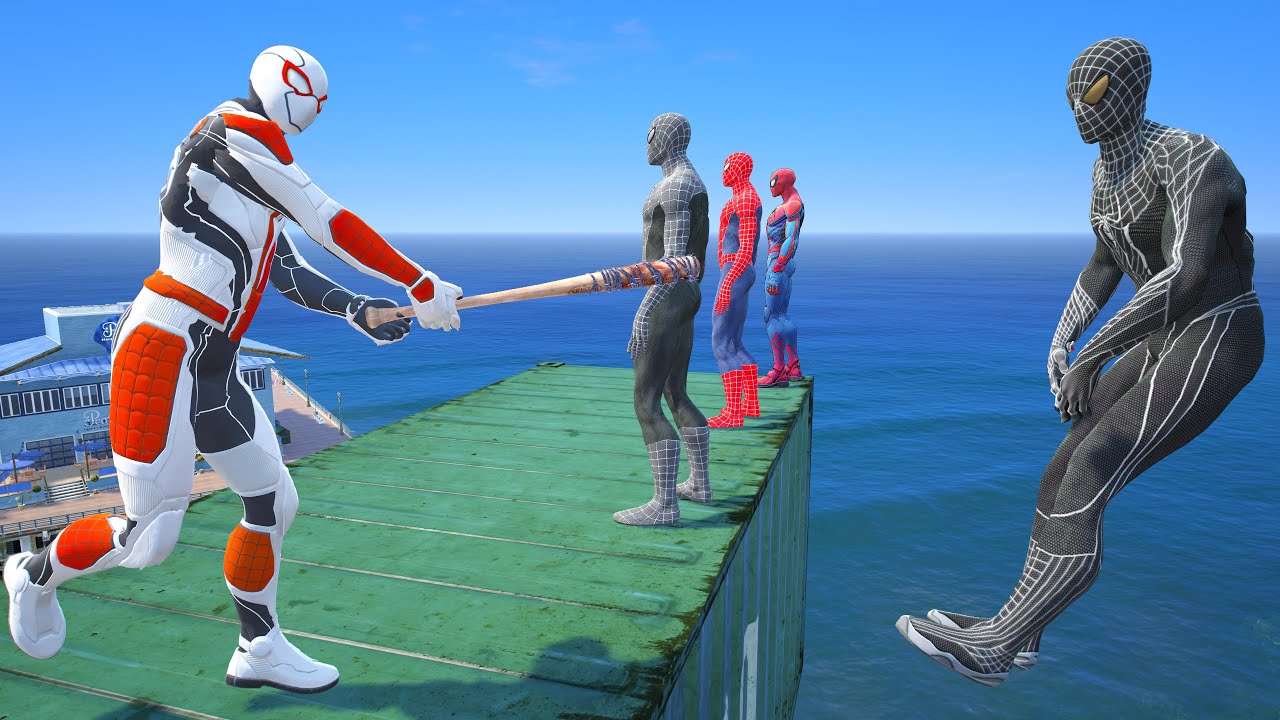 GTA 5: THAT WAS BRUTAL! SPIDER-MAN WITH A BASEBALL BAT vs  SUPERHEROES! (Euphoria Physics) Ep.45