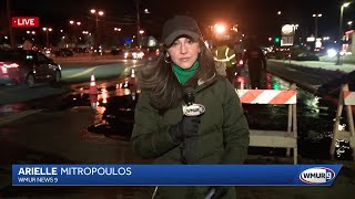 Crews work on water main break in Hudson