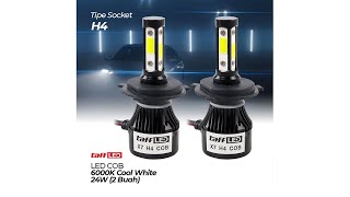 Lampu Mobil LED COB Headlight H4 Cool White 2 PCS - 75818-4CN - Black