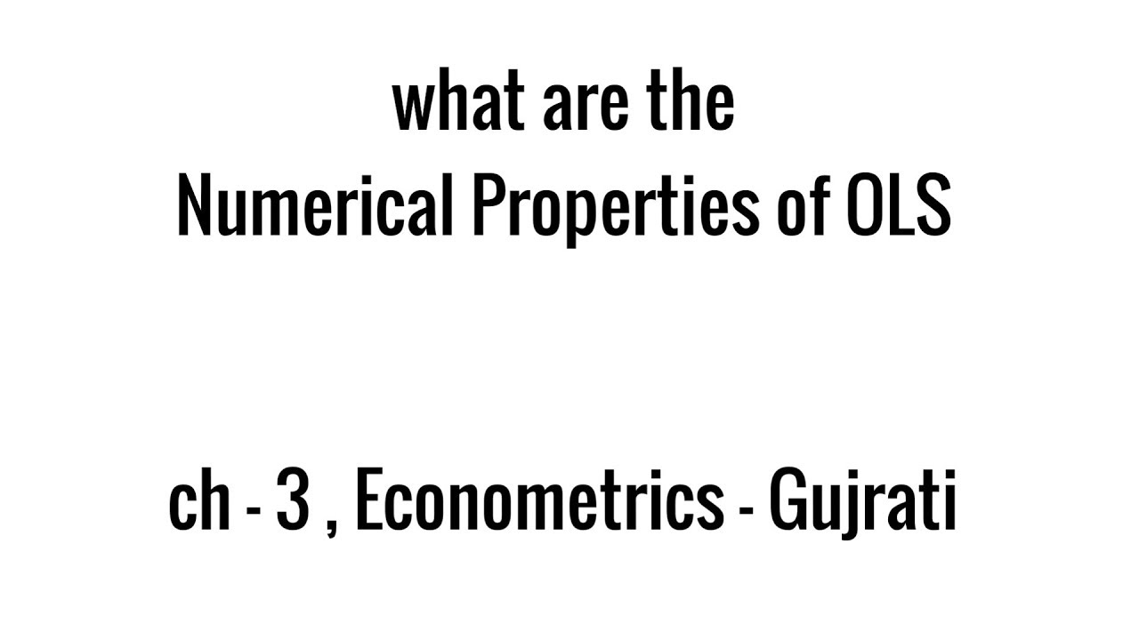 Numerical Properties of OLS