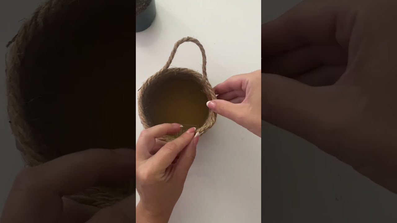 Cute Mini Jute Rope Basket IDEA ❤️ #shorts #diy
