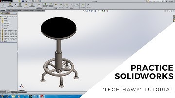 SolidWorks Tutorial: Revolving Stool Design | 3D Model Stool | Seat or Chair without Back or Arms
