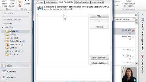 Outlook 2010 Set Up Junk E-mail Filters