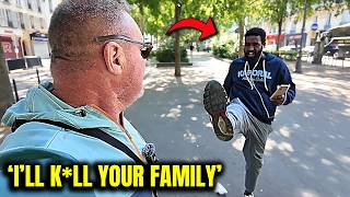 Violent THUG Gets AGGRESSIVE With REAL FIGHTER *COWARDS ATTACK*