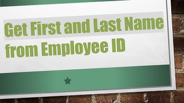 Get First and Last Name from Employee ID