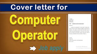 Job Application for Computer Operator Job apply | Cover letter for the post  Computer Assistant Job screenshot 3