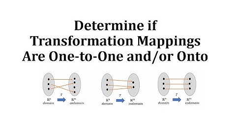 Determine if Transformation Mappings Are One-to-One and/or Onto