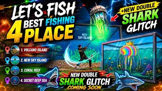 🔥 LET'S FISH NEW DOUBLE SHARK GLITCH COMING SOON! 🦈 + BEST 4 FISHING PLACES 🎣#freefire #craftlandmap screenshot 3
