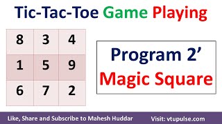 Program 2 - Tic Tac Toe Game using Magic Square in Artificial Intelligence by Mahesh Huddar screenshot 4